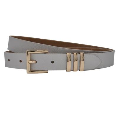 Ledergürtel ANNAMATONI "AnnaMatoni AnnaMatoni Damen Ledergürtel mit goldfarbener", Damen, Gr. TW95, weiß (silber 888), 100% Leder, Gürtel Ledergürtel