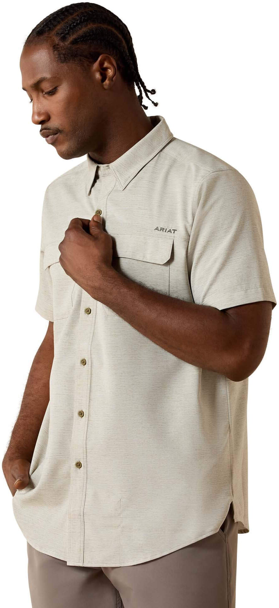 Men's VentTEK Outbound Fitted Shirt in Burnt Olive, Size: Small by Ariat