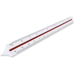 Maped, Lineal, Målestok, 6 måleskalaer (1:20 - 1:125), 30 cm (30 cm, Kunststoff)