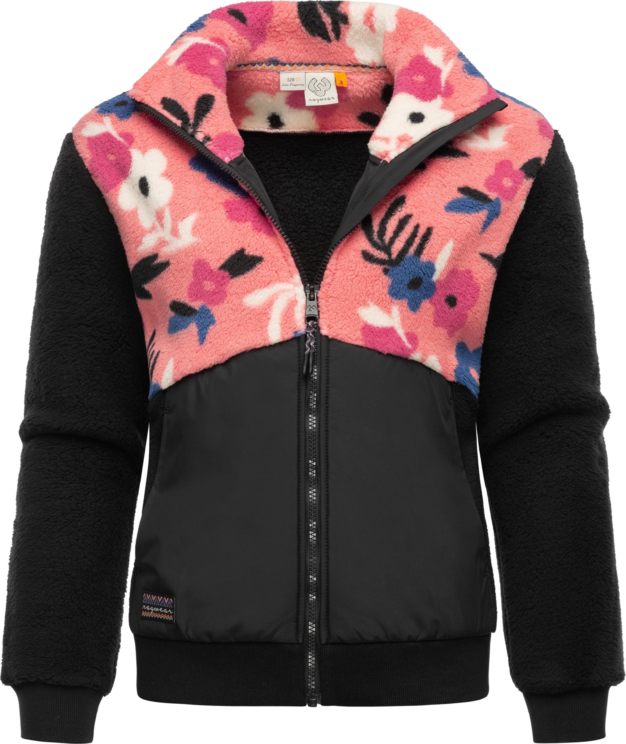 Sweatjacke RAGWEAR "Fleecejacke Madaras Flower", Damen, Gr. 5XL, orange (coral), Obermaterial: 100% Polyester PES., Sweatjacken Sweatjacke