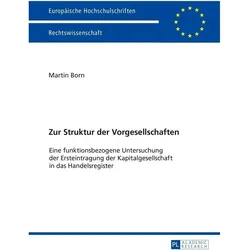 Zur Struktur der Vorgesellschaften, Fachbücher von Martin Born