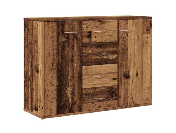 KGFHERENB Sideboard Altholz-Optik 88x30x64 cm Kommode mit 4 Schubladen Vielseitiger Beistellschrank in Holz-Optik mit 2 Türen für Wohnzimmer, Flur oder Schlafzimmer.