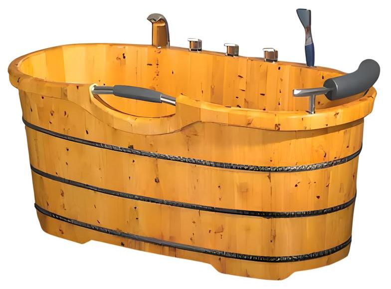 Holzbadewanne Badewanne Entspannungsbad Holzzuber Wellnesswanne 145x75 cm