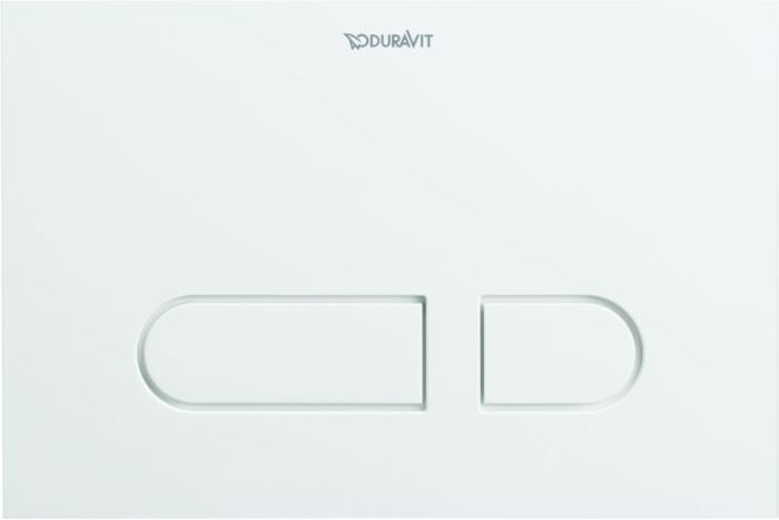 Duravit DuraSystem Betätigungsplatte WD5001011000 21,7 x 14,65 cm, Kunststoff weiß, für WC