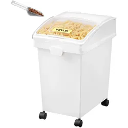 VEVOR Mehl und Reis Behälter Kapazität 15 kg, 3 Stück Aufbewahrungsbox Küche 25 x 35,5 x 43 cm, dreifach Vorratsdosen weiß Speicherung für Getreide und anderen Trockenwaren