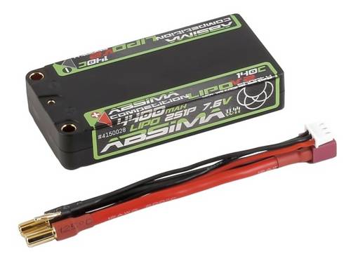 Absima Modellbau-Akkupack (HV LiPo) 7.6V 4400 mAh Shorty Hardcase 5mm Buchse, 5mm Gold