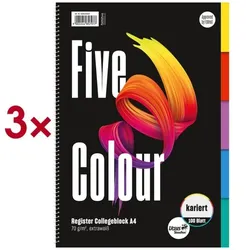 Ursus 3x Collegeblöcke »Competence« A4 kariert weiß