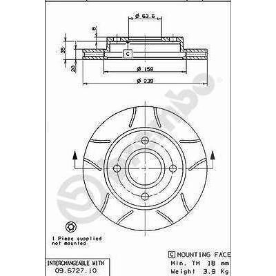 Brembo Bremsscheibe [Hersteller-Nr. 09.6727.77] für Lti, Ford, Mazda