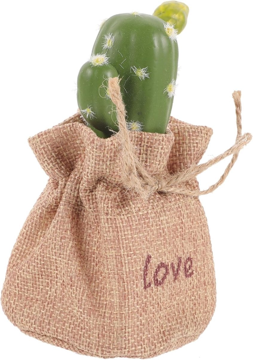 Merkloze Nep Cactus Bonsai Succulent - Groen - 12 x 5,5 cm