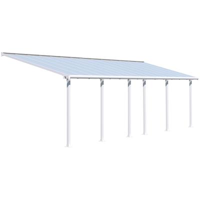 Terrassendach PALRAM - CANOPIA "Olympia 3x8.5", weiß, B:860cm T:295cm, Aluminium, Polycarbonat (PC), Terrassenüberdachungen, BxT: 860x295 cm
