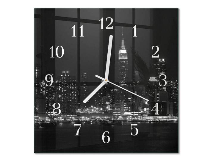 Tulup Wanduhr 30x30 cm - Horizont, Schwarz, Glas, Quadratisch, 30x30x0.4 cm, Dekoration, Uhren, Wanduhren