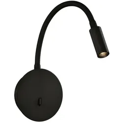 ACB LED Wandleuchte LYON 16/3699 Lesespot, 3W, 3000K, 285lm, IP20, mit Schalter, verstellbar, schwarz ACB-A3699101N