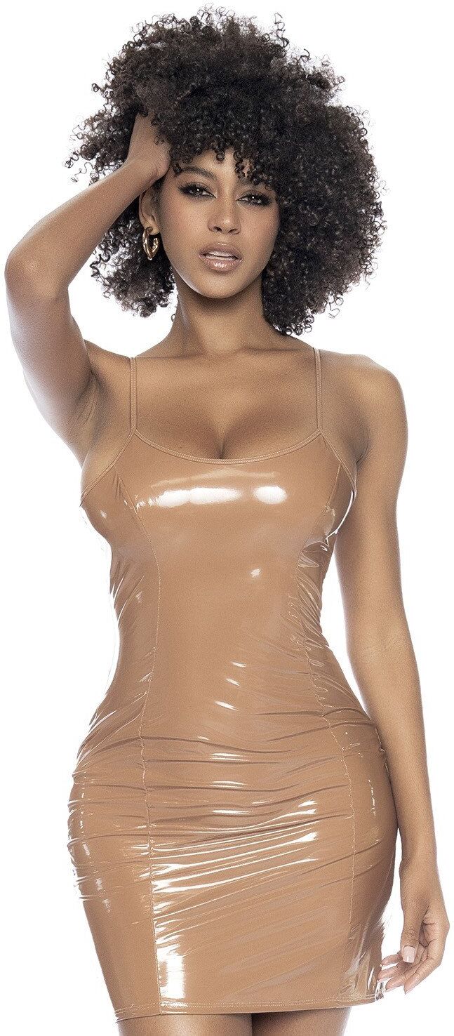Mapalé Robe vinyle Wet Look Caramel