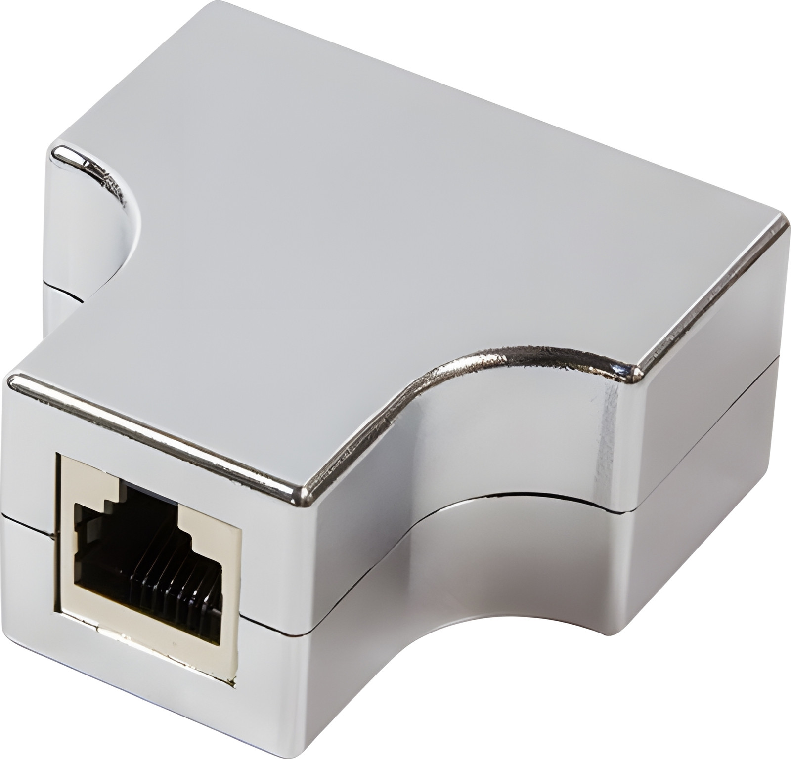 LogiLink Modulaire T-adapter RJ45 naar 2 x RJ45, metalen uitvoering