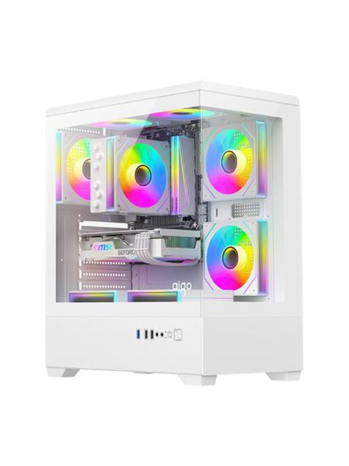 Darkflash C365 Computer Case + 5 Fans - Gehäuse - Weiß