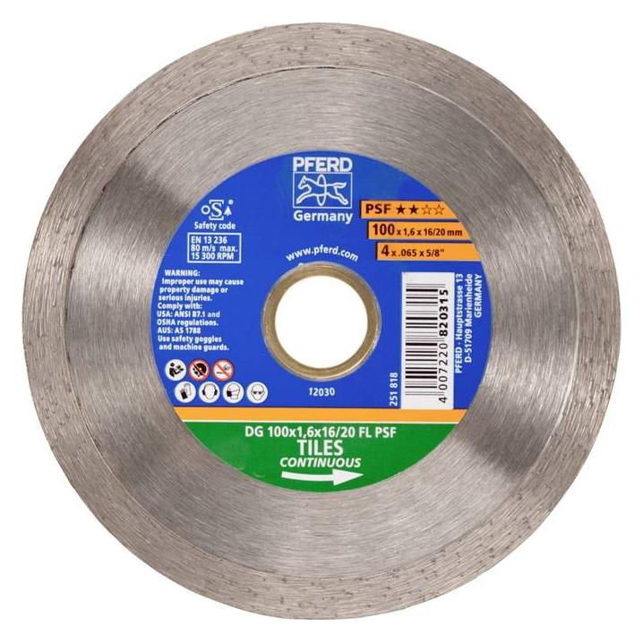 Pferd Diamond cut-off wheels for the construction industry, type with continuous rim PSF (68300035)