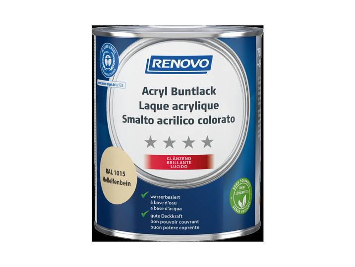 Renovo Acryl Buntlack RA l 1015 Hellelfenbein 750 ml