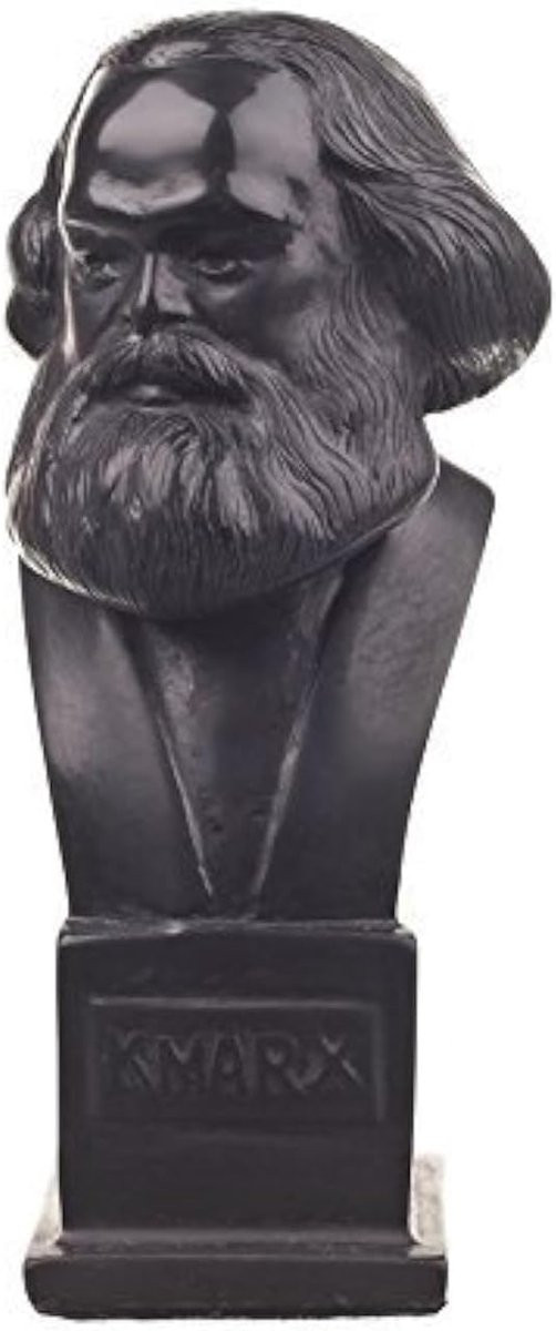 Filosoof Buste Zwart Decoratief Standbeeld van Steen Hoogte: 12 cm