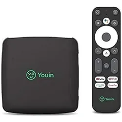 Youin You-Box Android TV (8 GB, Android 10), Streaming Box, Schwarz