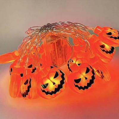 Uplifted Finds Halloween LED String Lights Spooky Pumpkin, Ghost & Spider Web Hanging Lantern Props For Indoor & Outdoor Decor pumpkin 3m