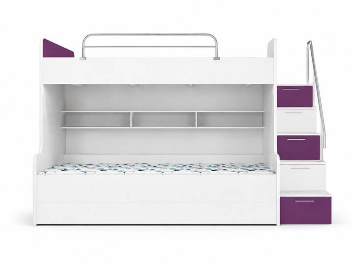 JVmoebel Kinderbett DOPPELSTOCKBETT HOCHGLANZ KINDER HOCHBETT SOFORT (1-tlg., Hochbett), Made in Europa