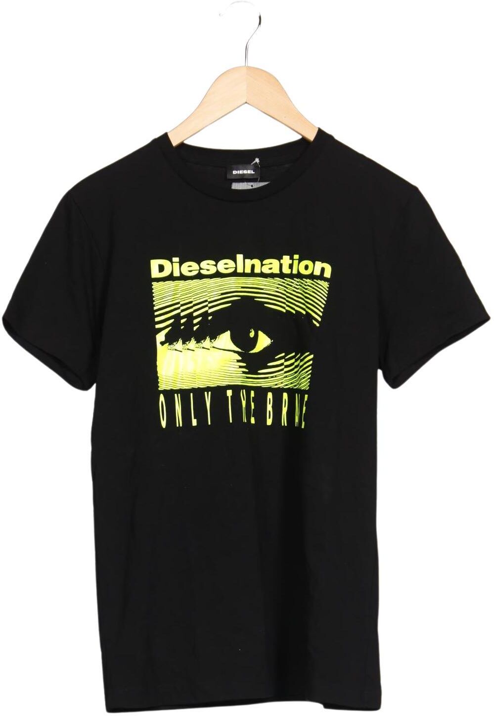 Diesel Herren T-Shirt, Neon, Gr. M, Baumwolle - Second Hand