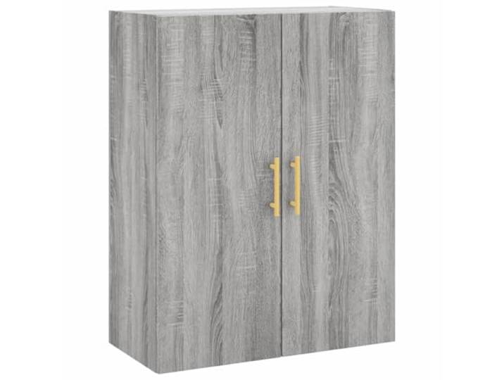 Wandschrank Grau Sonoma 69.5x34x90 cm Holzwerkstoff Hängeschrank Schwebeschrank, Wandmontage oder Sideboard, viel Stauraum, Türen schützen vor Staub, robustes Holzwerkstoff