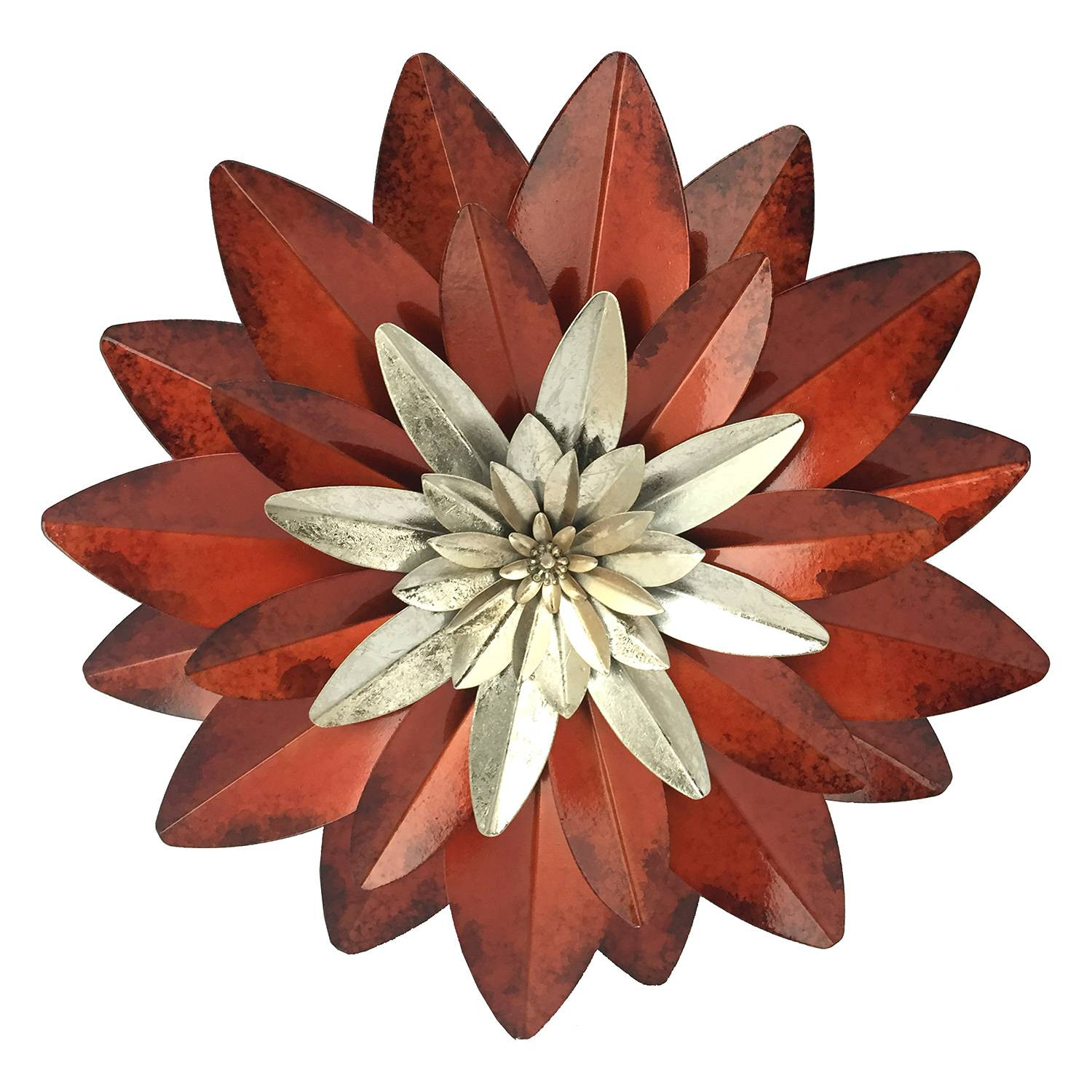 home24 Muurdecoratie Villette Rood Gelakt IJzer Diameter: 45 cm