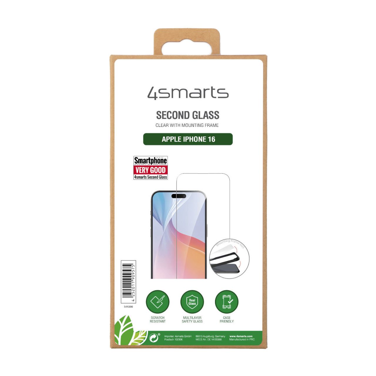 4smarts Second Glass mit Montagerahmen für Apple iPhone 16