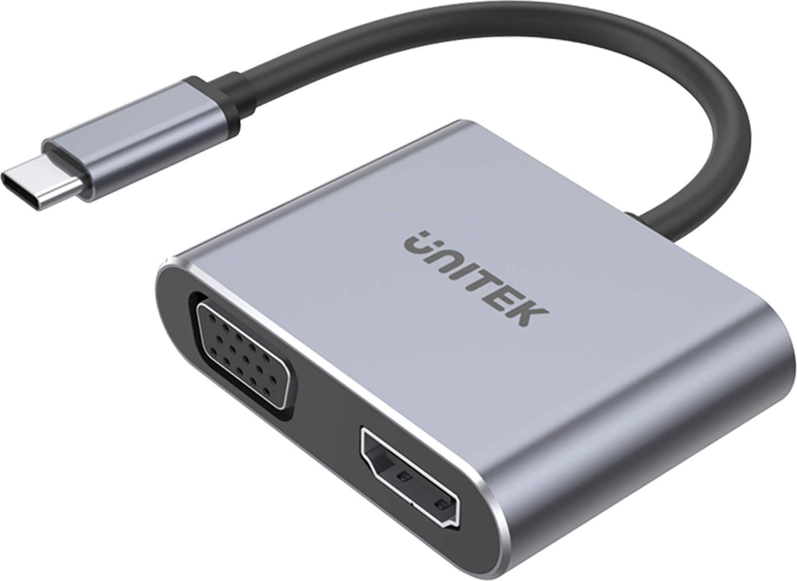 UNITEK D1049A Notebook-dock/poortreplicator, USB 2.0 Type-C, zilver