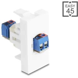 DELOCK Easy 45 Modul Terminalblock zu Terminalblock weiß