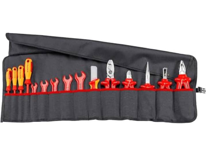 KNIPEX Trousse à outils 15 pièces avec outils isolés\, 98 99 13 Pour travailler sur des installations électriques 805 mm