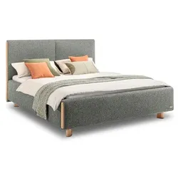 Segmüller Werkstätten Polsterbett ElmaLS Stoff Weiß / Grau 200 x cm