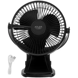 Adler AD 7342 black Akku-Ventilator mit Clip