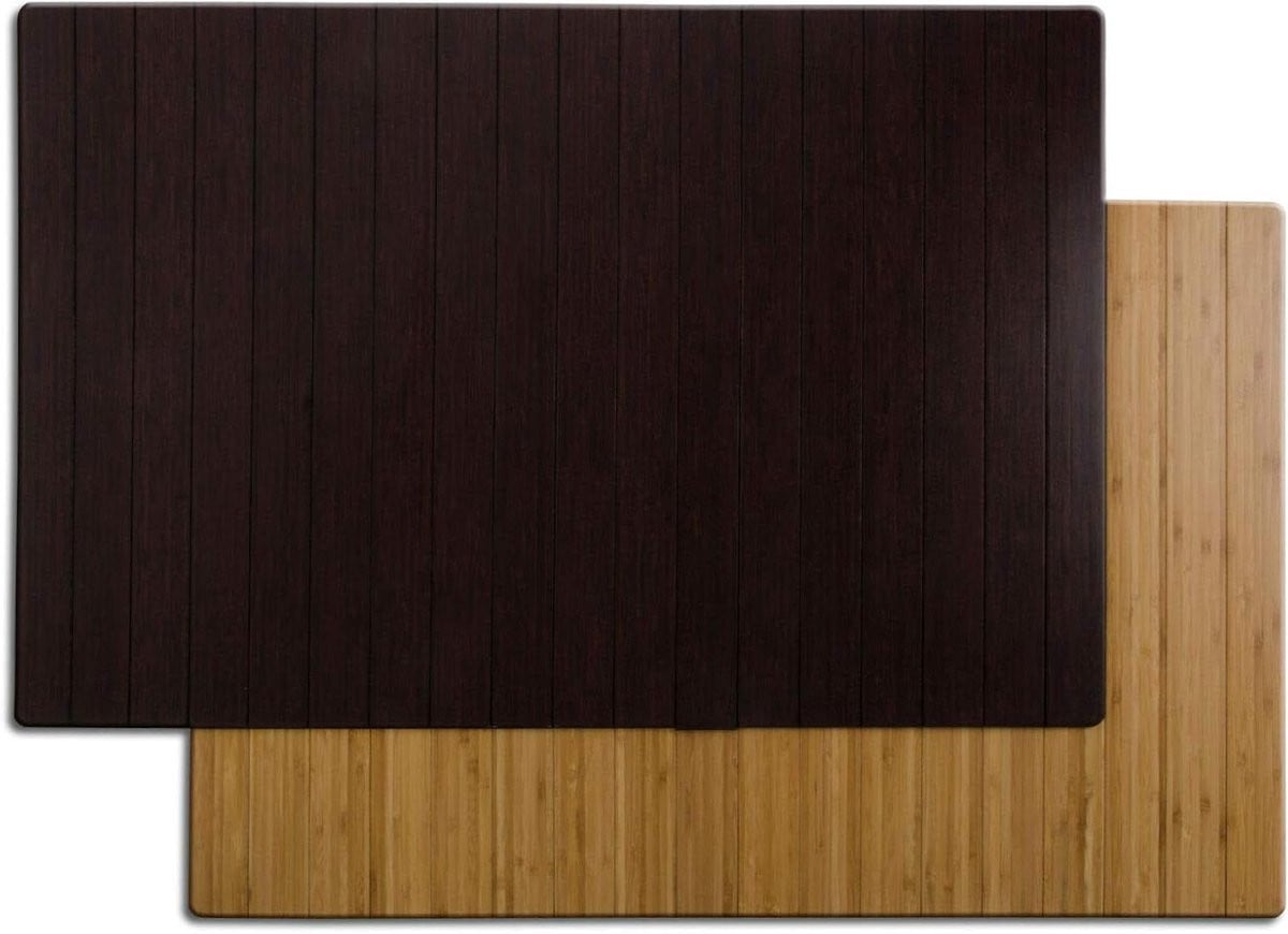 Bamboe badmat met antislip vilten onderkant - Donkerbruin - 60 x 90 cm