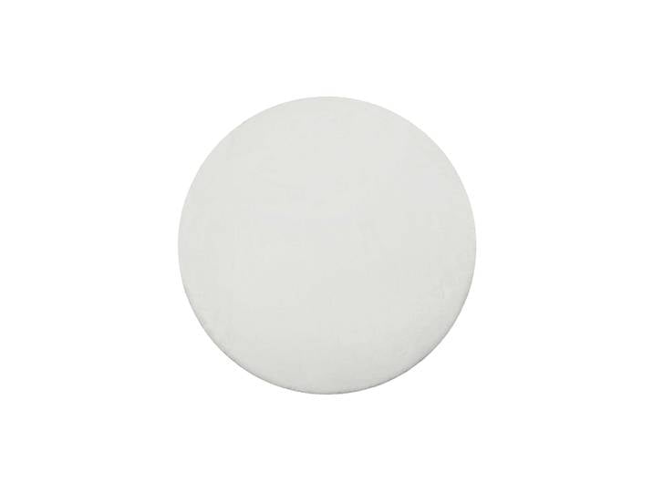 Teppich WECON HOME BASICS Anna , weiss (beige weiß), H:25mm Ø:150cm, Polyester, Teppiche, Teppich, Hochflorteppich, getuftet, modern, einfarbig, flauschig, Wohnzimmer