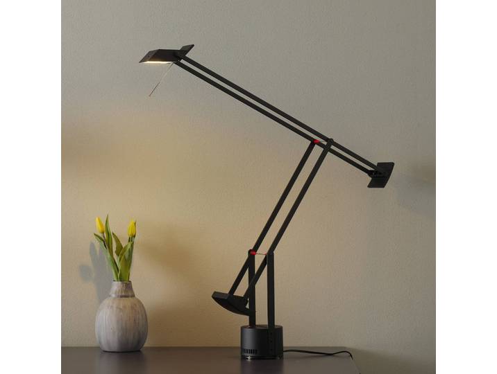 Artemide Tischleuchtelampe Tizio, dimmbar, schwarz, für Arbeitszimmer / Büro, Kunststoff, Design
