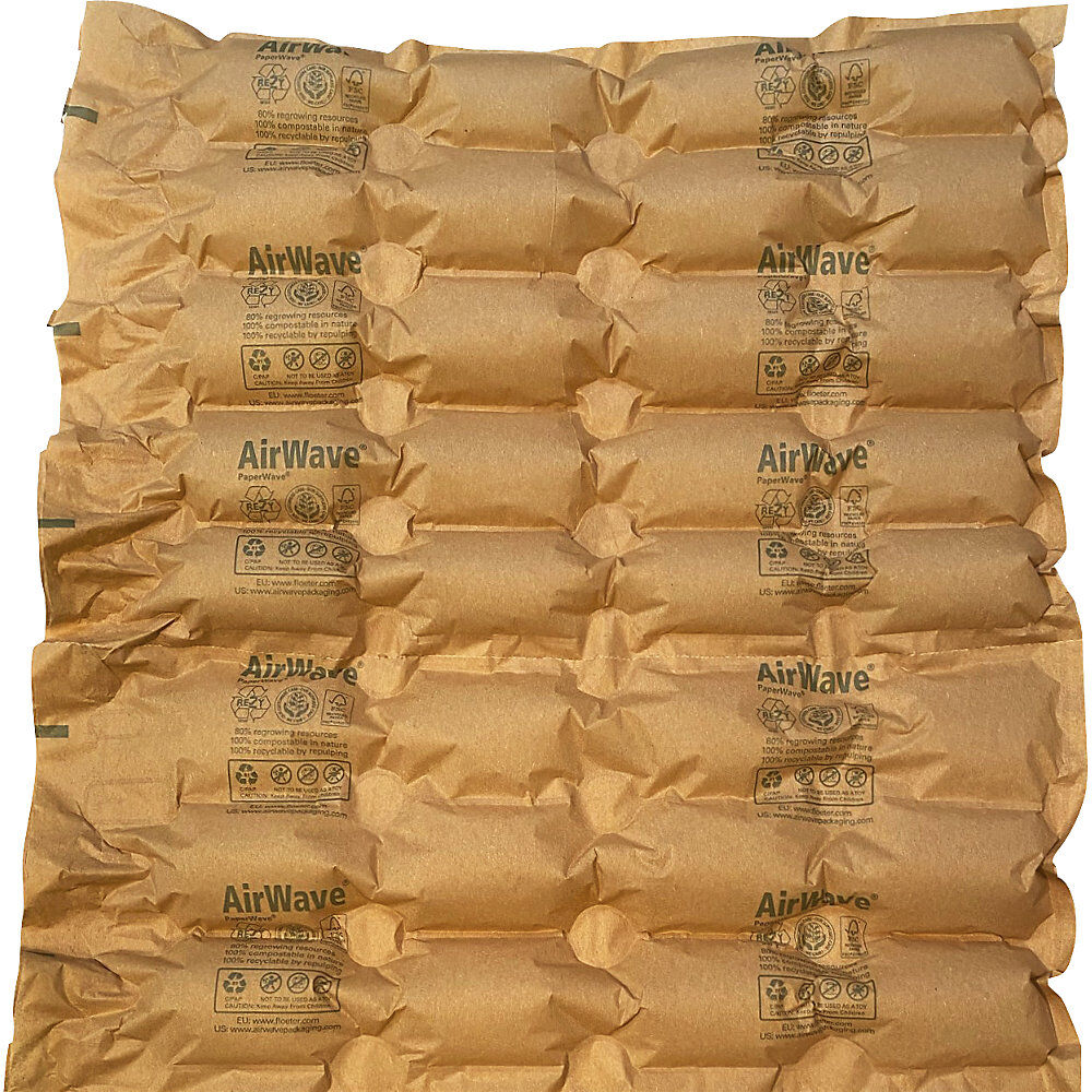 kaiserkraft Luftkissenfolie AirWave® Papier, braun, Länge 200 m, BxH 420 x 320 mm