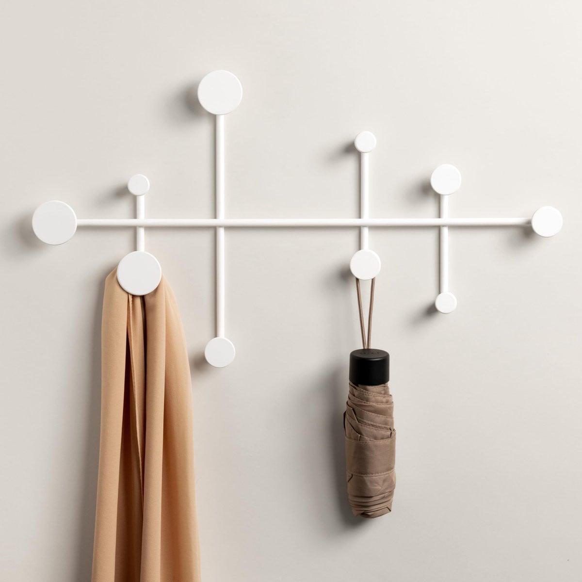 Sval Wandgarderobe - Minimalistische metalen kapstok voor de hal - Wit