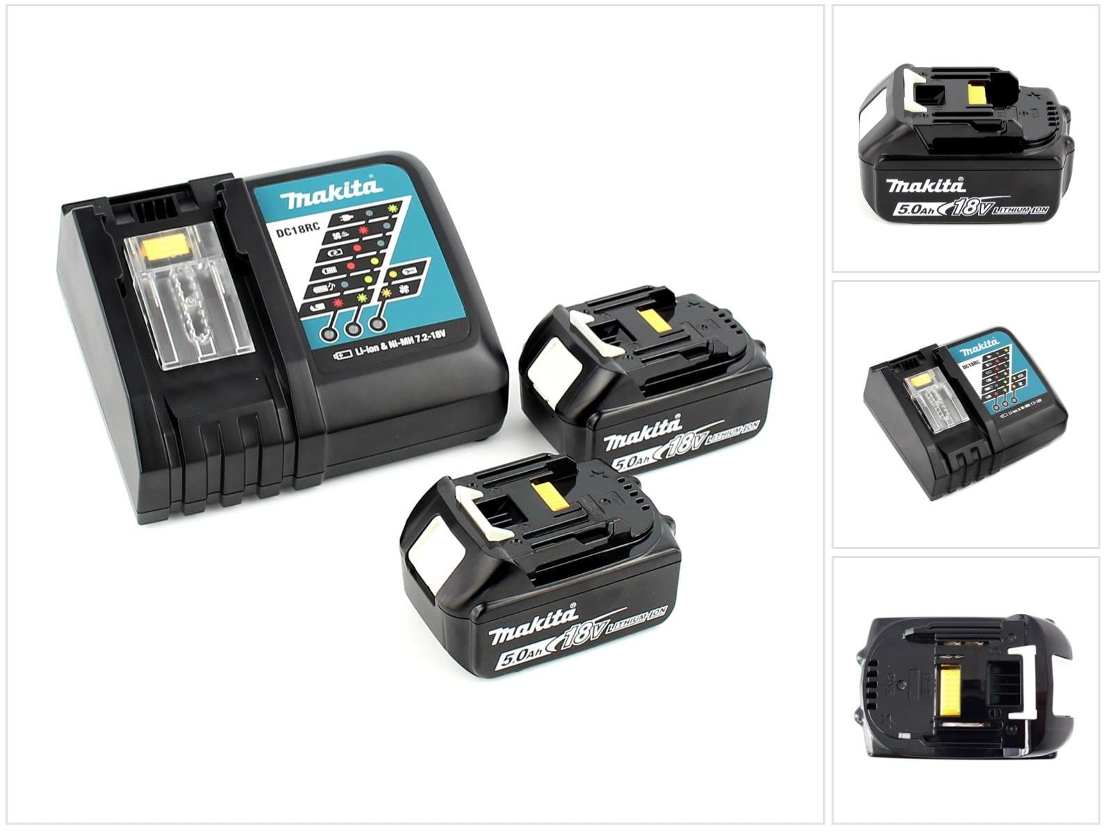 Makita Power Source Kit Li 18V met 2x BL1850B accu 5,0Ah en DC18RC oplader (197570-9)