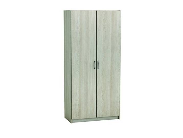 Demeyere 237213 Schrank Multifunktions mit 2 Türen Panel Teilchen Eiche Shannon und weiß Perle 79 x 41,4 x 169,5 cm