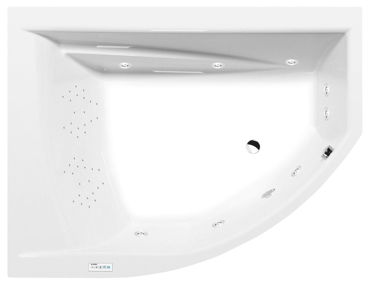 Polysan TANDEM L Whirlpool-Badewanne, 170x130x50cm, Highline Hydro, Chrom