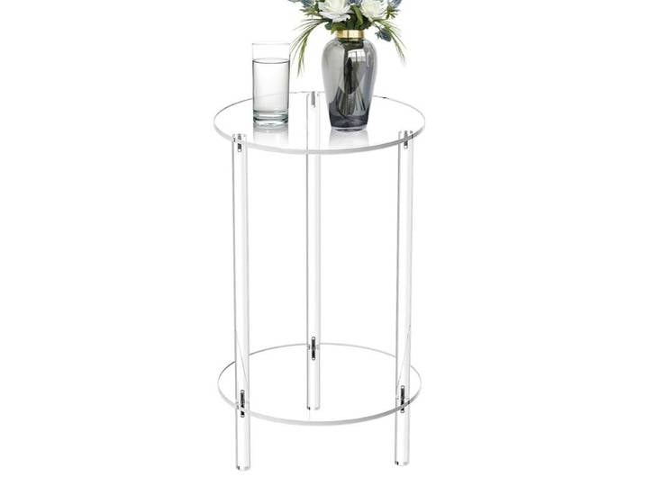 Table d'appoint ronde en acrylique transparente, table basse, petite extrémité ronde transparente, table d'appoint moderne