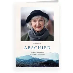 Trauerfeier Einladungskarten in Beige im Design "Anker - Trauer" - Musterkarte