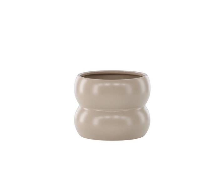 Blumentopf Orin - im dezenten Design aus Keramik - Beige matt - Luxusbetten24