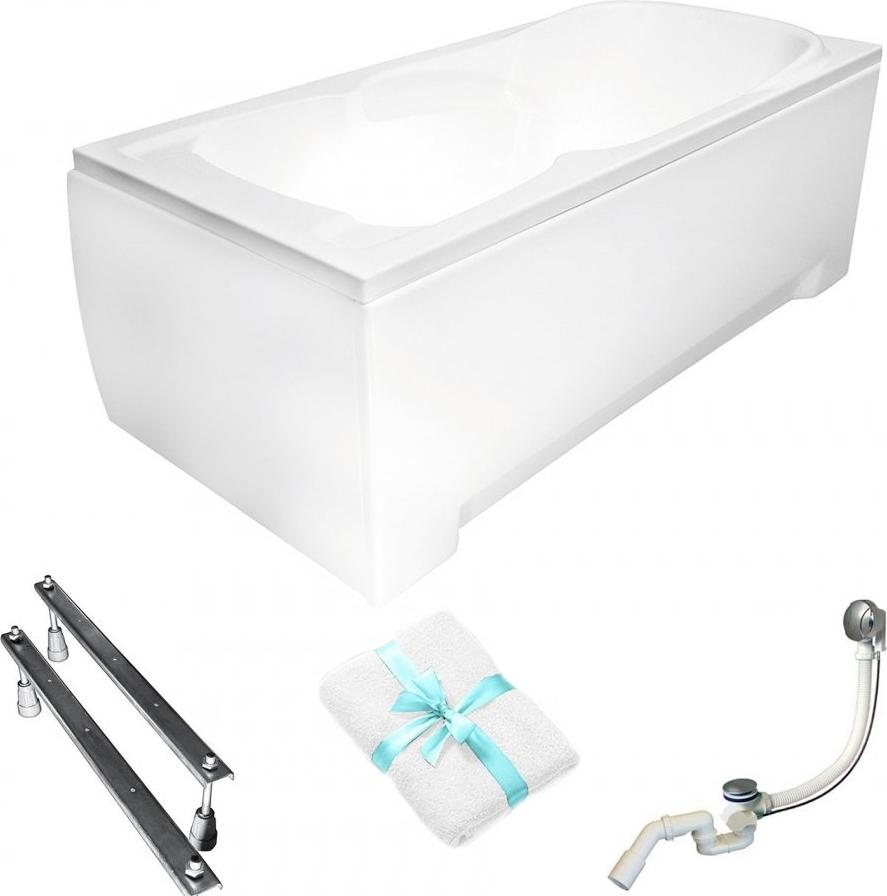 Aqua For You | Besco Badewanne 150x70cm - Antibakterielle Beschichtung - Kratzfest - Einfache Reinigung - mit Verkleidung
