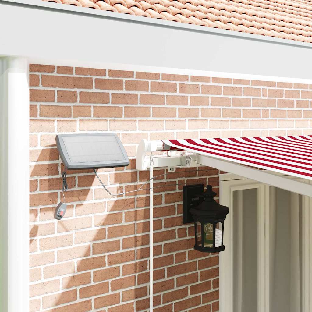 vidaXL Auvent rétractable Rouge et Blanc 600 × 300 cm
