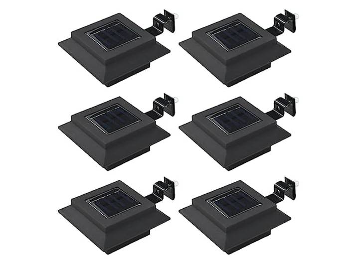vidaXL 6X Lampe Solaire à LED Carrée d'Extérieur 12 cm Noir Lampe de Jardin