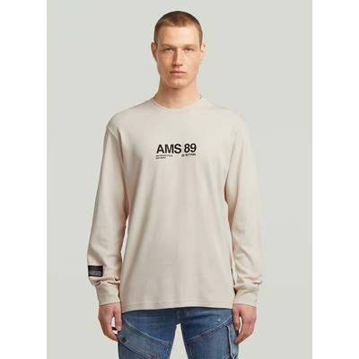 T-Shirt G-STAR "AMS 89 T-Shirt", Herren, Gr. XS, beige (dk talc), Obermaterial: 100% Baumwolle, Shirts T-Shirt
