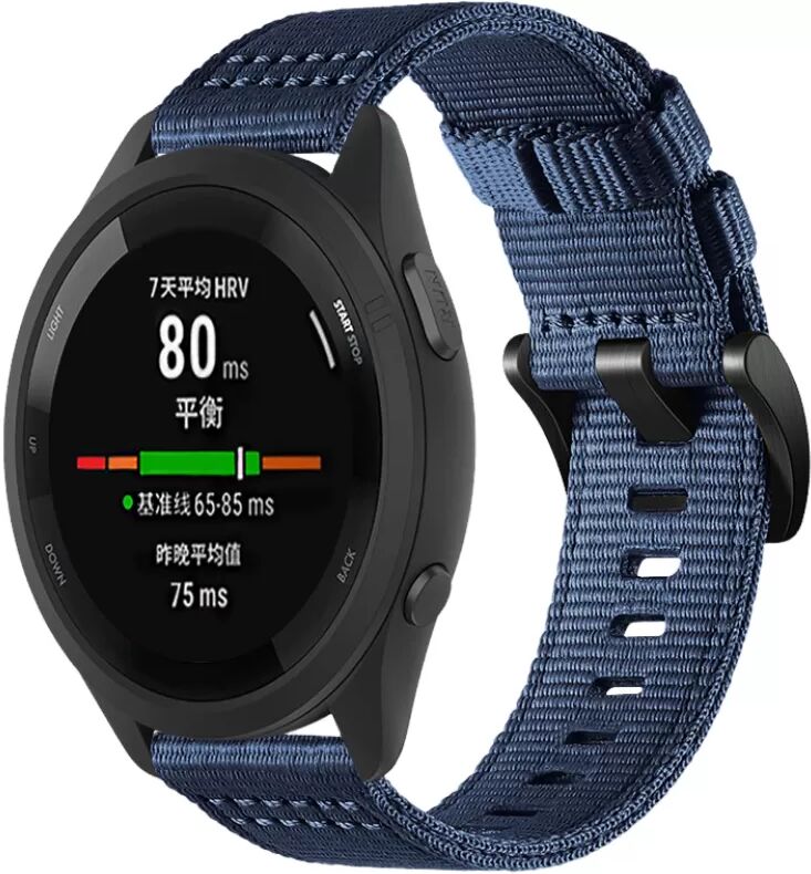 INF Nylon-Uhrenarmband für Garmin Forerunner 255/265/245 Smartwatch S Blau